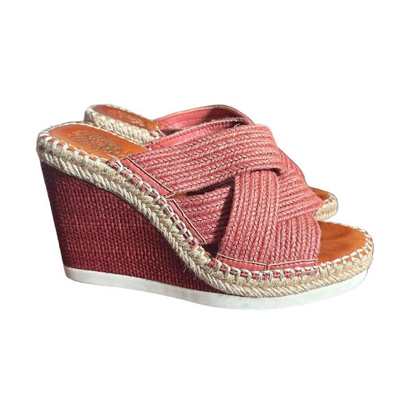 Vince Camuto Shoes - Vince Camuto Bailah Wedge Sandals Sz 7.5 Taupe Moroccan Clay Espadrille Slip-On